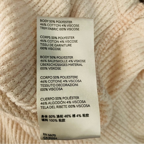 We the Free Blossom pale peachy pink thermal with patterned balloon sleeves. XS - Picture 5 of 6